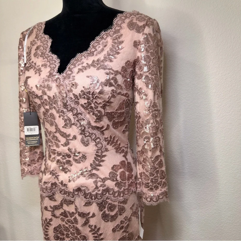 NWT Tadashi Shoji ALT1736M Lace Sequin Dress – Size 4